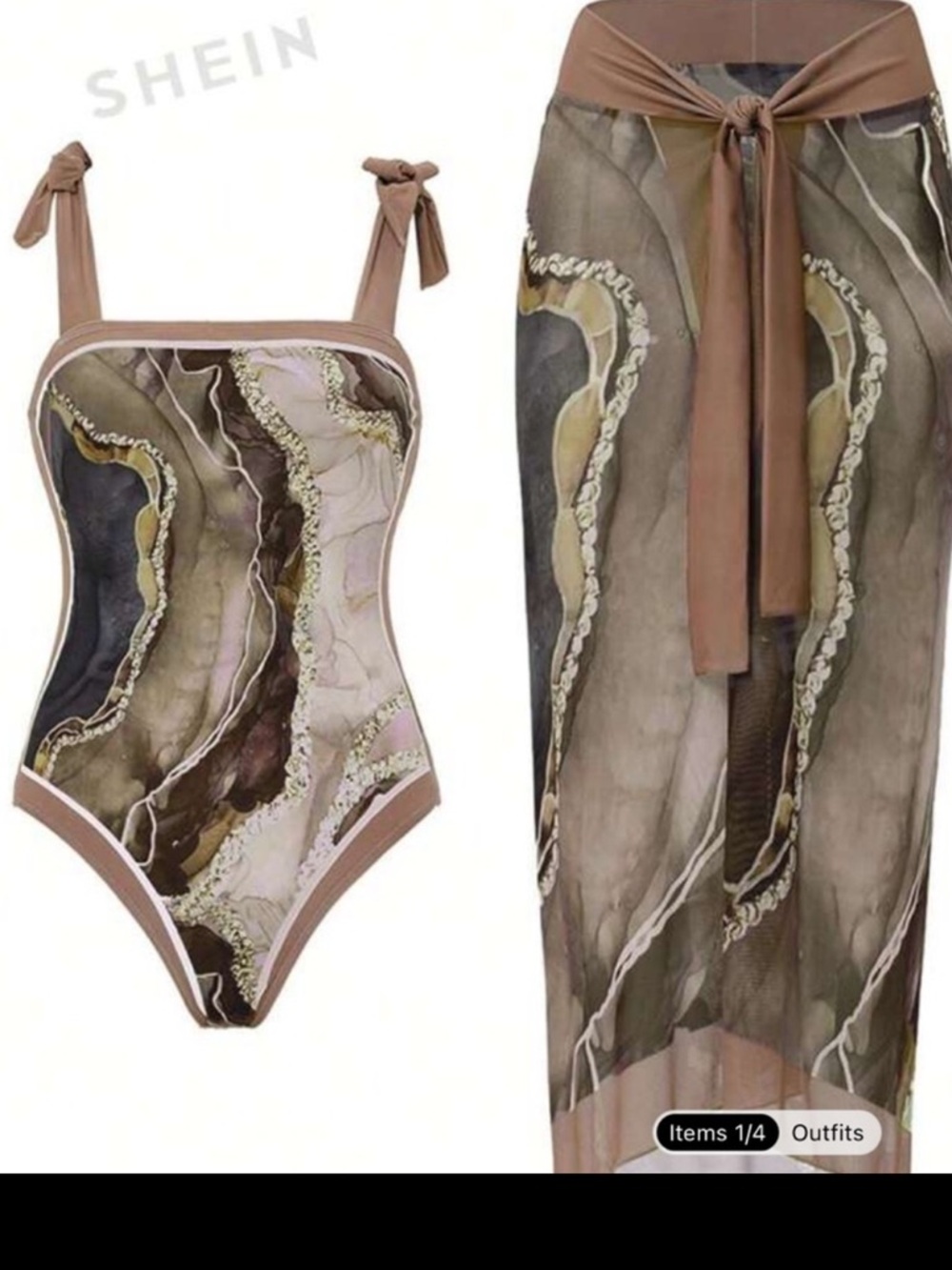 Swimsuit with Matching Wrap Skirt